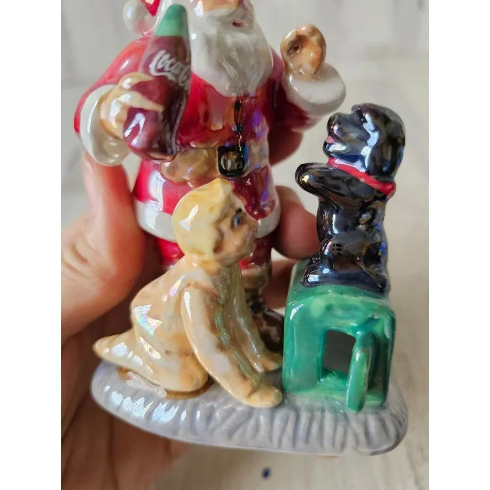 trim a tree Coca-Cola Santa dog ornament 2004 ceramic soda Xmas tree‎